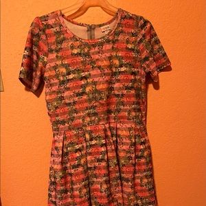 Lularoe floral and striped amelia dress
